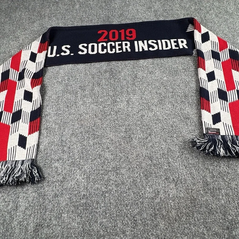 U.S. Soccer Insider Scarf 2019 USA Soccer Knit Fringe Red White Blue Fan Gear